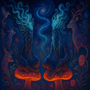 the jungle hums beneath a velvet sky