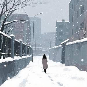 雪落在陌生的城