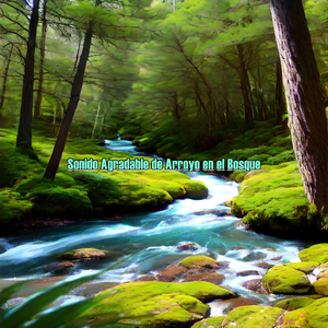 Bosque y Aves y Arroyo de Agua en el Bosque