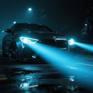 Headlights Cutting the Dark
