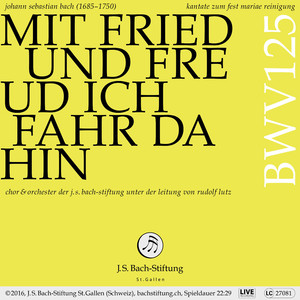 Kantate zum Fest Mariae Reinigung, BWV 125 "Mit Fried und Freud ich fahr dahin": II. Arie. "Ich will auch mit gebrochnen Augen" (Alt) (Live)
