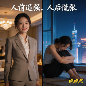 人前逞强，人后慌张