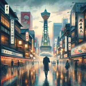 雨とネオンの大阪