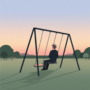 夕暮れのブランコ