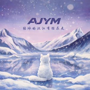 结冰的汉江有猫在走