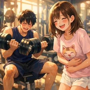 ふたりでジム、かわいい