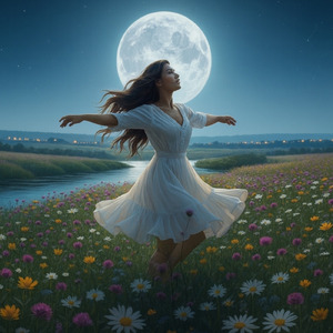 月の下で咲く花