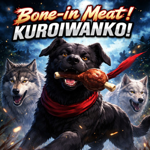 骨付き肉！クロいわんこ！