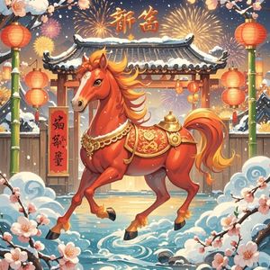 红马踏春