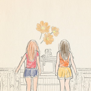 ヒマワリ畑を夕日に染めて