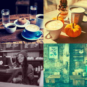 抚慰的时髦的咖啡店回忆