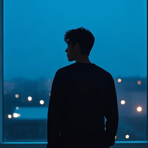 夜风中的拾荒人