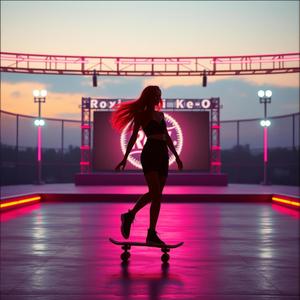 In the Neon Glow She Takes The Floor!