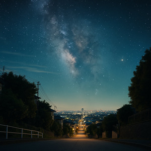 灯りの消えた街を歩く