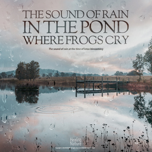 The sound of rain in the pond where frogs cry