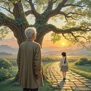 老槐树下的羊角辫