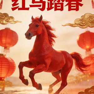 红马踏春