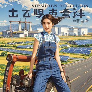 开着手摇拖拉机在升达的建设路上