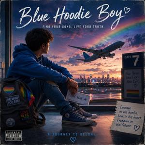 Blue Hoodie At The Gate
