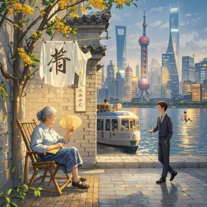 弄堂晚风与霓虹星光_大白