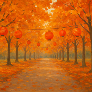 落ち葉の並木道