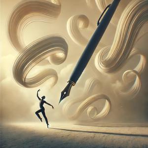 펜을 따라 춤을 추네