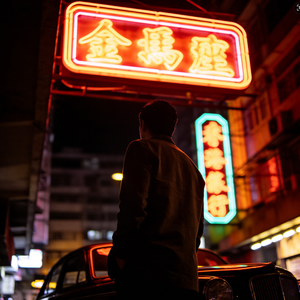 霓虹夜市追你身影