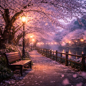 散りゆく桜の夜