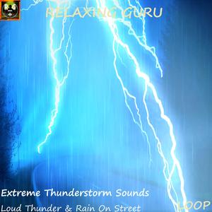 Extreme Thunderstorm with Loud Thunder Sounds and Rain On Street for Sleep, Anxiety