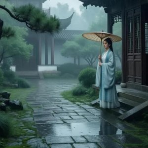 空庭月雨·数落花.