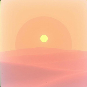 沈んでいく夕日が