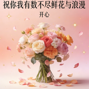 祝你我有数不尽鲜花与浪漫
