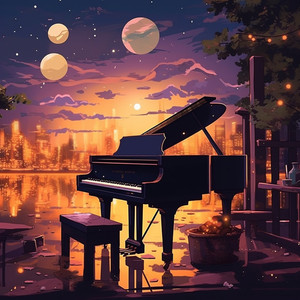 Piano in Sunset Glow