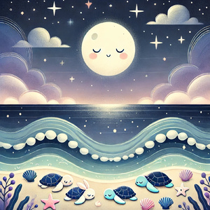 Stille Bølger Ved Natstranden