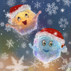 Glittrande snökorn