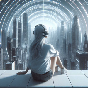 デジタルブルーの空