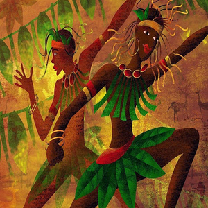 巴哈马的女孩-非洲鼓乐