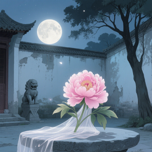 月光下的牡丹