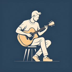 Flujo De Guitarra A Través Del Silencio Del Tiempo