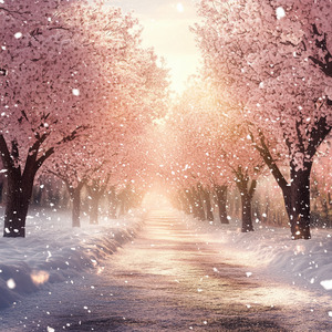 桜となごり雪と春の風