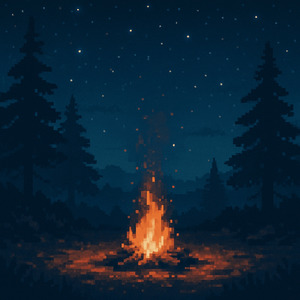 星降る焚き火の夜