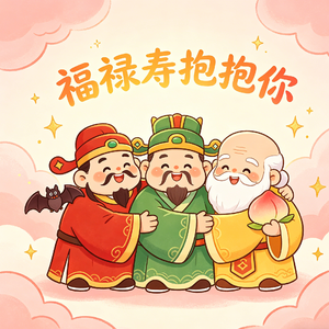 福禄寿抱抱你