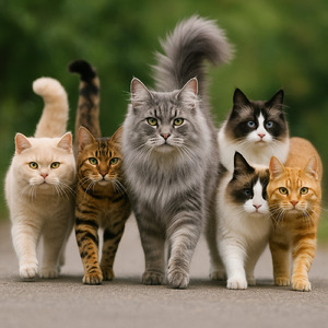 猫の名まえで大合唱　にゃんこ大行進