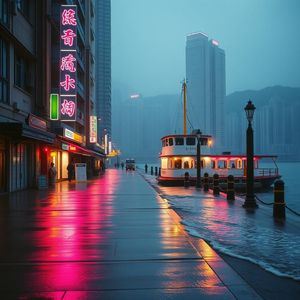 旧港晚风