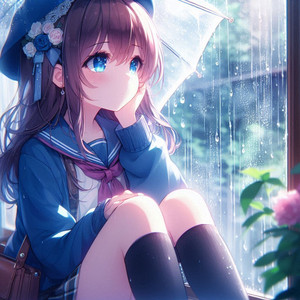 雨の窓辺