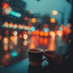 Blue Raindrops & Latte