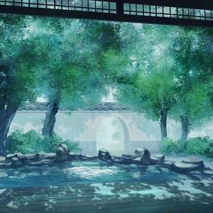 雨の中で花が泣い