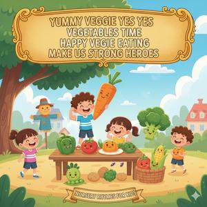 Yummy Veggie Yes Yes Vegetables Time Happy Veggie Eating Make Us Strong Heroes Nursery Rhymes for Kids