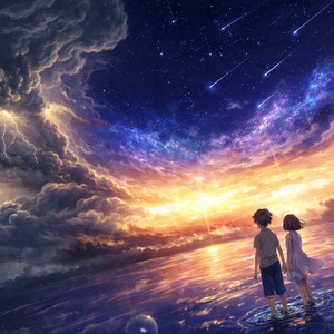 嵐の中の少年少女