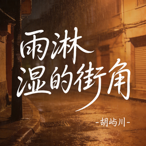 雨淋湿的街角